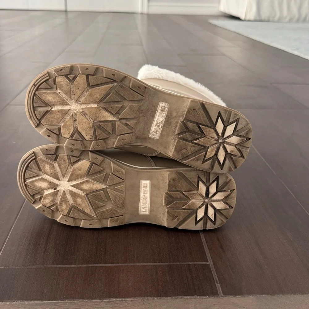 Lands End Faux Fur Lined Gold Boots for Girls